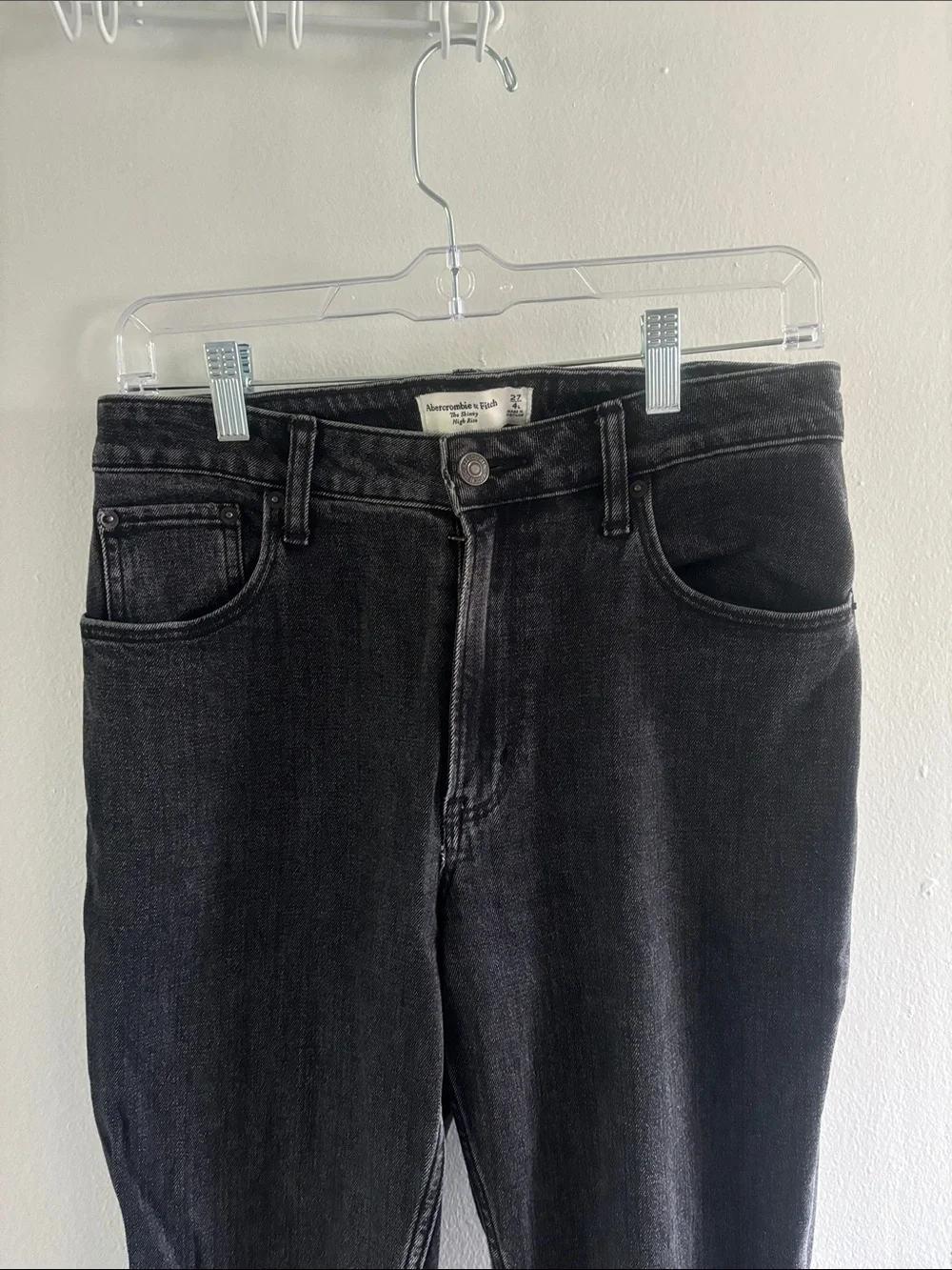 Abercrombie & Fitch black denim with slits on the side 4L Curve Love - Picture 4 of 5